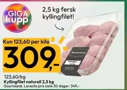 Gigaboks Kyllingfilet naturell 2,5 kg tilbud