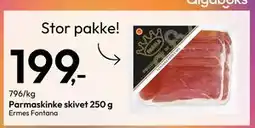 Gigaboks Parmaskinke skivet 250 g tilbud