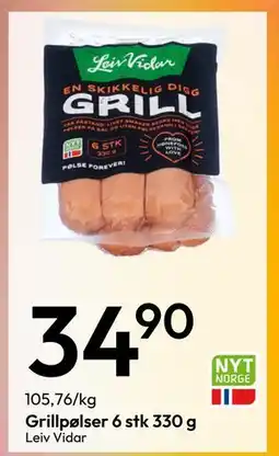 Gigaboks Grillpølser 6 stk 330 g tilbud