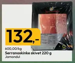 Gigaboks Serranoskinke skivet 220 g tilbud