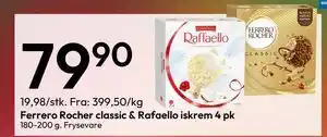 Gigaboks Ferrero Rocher classic & Rafaello iskrem 4 pk tilbud