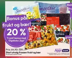 Gigaboks Stort utvalg frossen frukt og bær tilbud