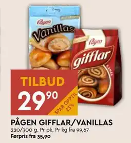 Coop Mega PÅGEN GIFFLAR/VANILLAS tilbud