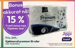 Gigaboks Kjøkkenrull premium 18 ruller tilbud