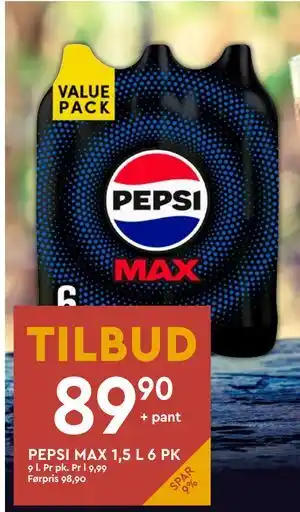 Coop Mega PEPSI MAX 1,5 L 6 PK tilbud