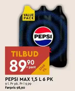 Coop Mega PEPSI MAX 1,5 L 6 PK tilbud