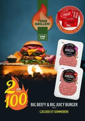 Coop Mega BIG BEEFY & BIG JUICY BURGER tilbud