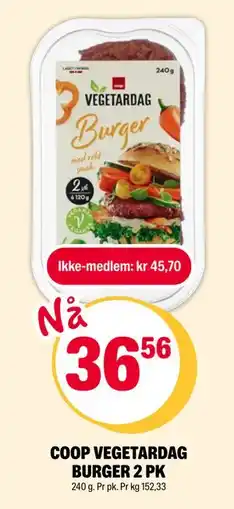 Coop Extra COOP VEGETARDAG BURGER 2 PK tilbud