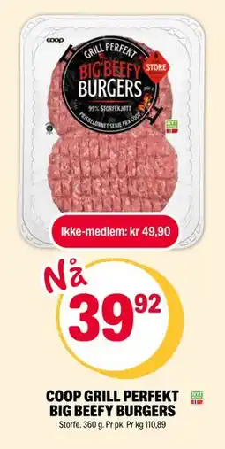 Coop Extra COOP GRILL PERFEKT BIG BEEFY BURGERS tilbud