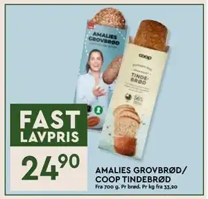 Coop Mega AMALIES GROVBRØD/ COOP TINDEBRØD tilbud