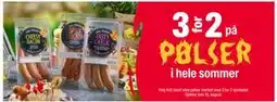 Coop Extra 3 for 2 på pølser i hele sommer tilbud