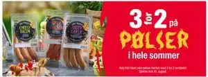 Coop Extra 3 for 2 på pølser i hele sommer tilbud