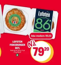 Coop Extra LOFOTEN FISKEBURGER 86% tilbud