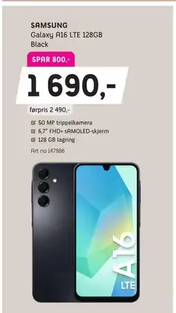 ELON SAMSUNG Galaxy A16 LTE 128GB Black tilbud