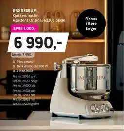 ELON ANKARSRUM Kjøkkenmaskin Assistent Original 6230B beige tilbud