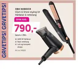 ELON Glam & Shine styling kit Hårføner & rettetang tilbud