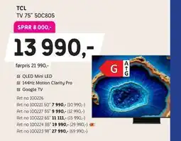 ELON TV 75” 50C805 tilbud