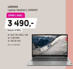 ELON Laptop IdeaPad 1 15AMN7 tilbud