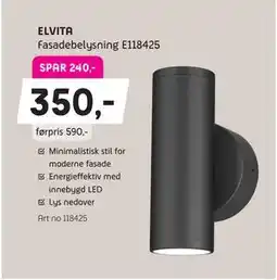 ELON ELVITA Fasadebelysning E118425 tilbud
