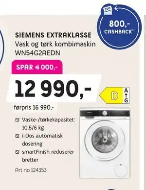 ELON Vask og tørk kombimaskin tilbud