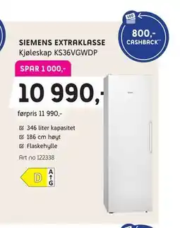 ELON SIEMENS EXTRAKLASSE Kjøleskap tilbud