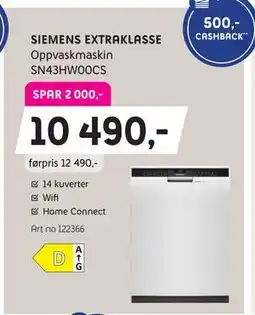 ELON SIEMENS EXTRAKLASSE Oppvaskmaskin tilbud