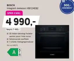 ELON BOSCH Integrert stekeovn HBF134EB2 tilbud