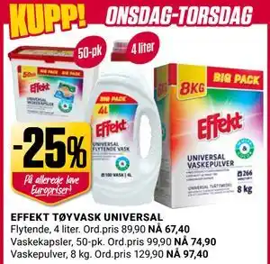 Europris EFFEKT TØYVASK UNIVERSAL tilbud