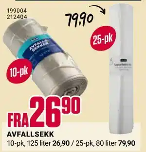 Europris AVFALLSEKK tilbud