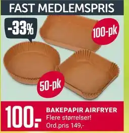 Europris BAKEPAPIR AIRFRYER tilbud
