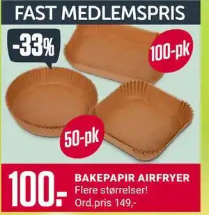 Europris BAKEPAPIR AIRFRYER tilbud