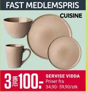 Europris SERVISE VIDDA tilbud