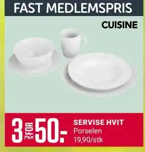Europris SERVISE HVIT tilbud