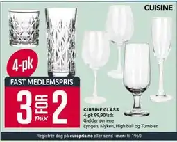 Europris CUISINE GLASS tilbud