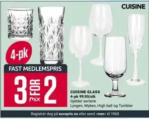 Europris CUISINE GLASS tilbud