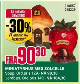Europris MINIATYRHUS MED SOLCELLE tilbud