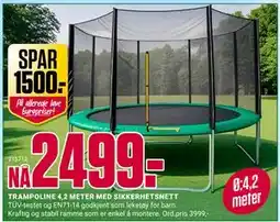 Europris TRAMPOLINE 4,2 METER MED SIKKERHETSNETT tilbud