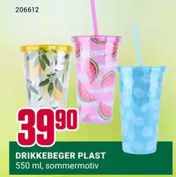 Europris DRIKKEBEGER PLAST tilbud