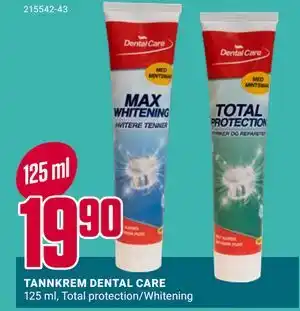 Europris TANNKREM DENTAL CARE tilbud