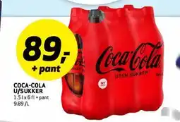 Bunnpris COCA-COLA U/SUKKER tilbud