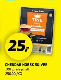 Bunnpris CHEDDAR NORSK SKIVER tilbud