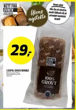 Bunnpris 100% GROVBRØD tilbud