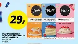 Bunnpris PIANO VANILJEKREM GJÆRBAKST/KREMKAKER OG PAVLOVAKREM tilbud