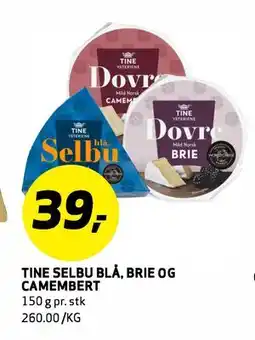 Bunnpris TINE SELBU BLÅ, BRIE OG CAMEMBERT tilbud