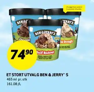 Bunnpris ET STORT UT VALG BEN & JERRY' S tilbud