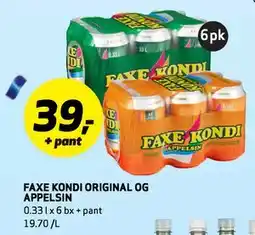 Bunnpris FAXE KONDI ORIGINAL OG APPELSIN tilbud