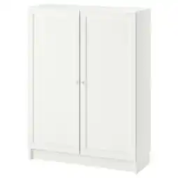 IKEA Billy / oxberg Bokhylle med dører, hvit, 80x30x106 cm tilbud