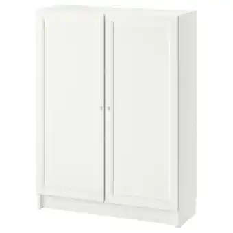 IKEA Billy / oxberg Bokhylle med dører, hvit, 80x30x106 cm tilbud