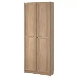 IKEA Billy Bokhylle med dører, eikemønstret, 80x30x202 cm tilbud