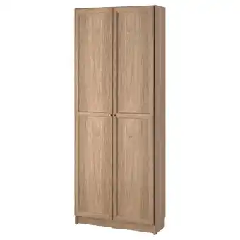 IKEA Billy Bokhylle med dører, eikemønstret, 80x30x202 cm tilbud